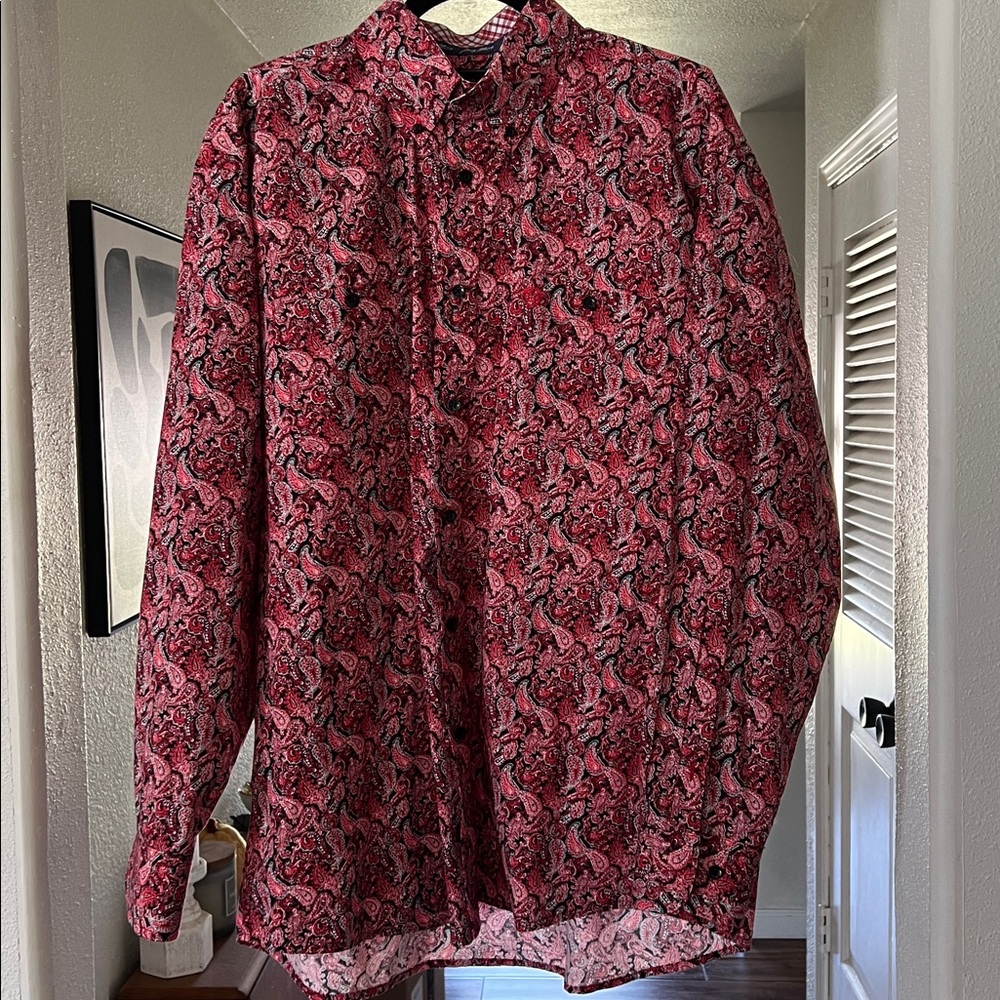 Wrangler George Strait Western Paisley Long Sleeve Button Up